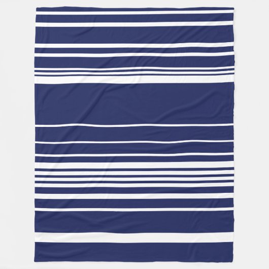 Complexe stripes - blauw fleece deken (Voorkant)