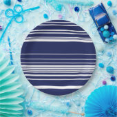Complexe stripes - blauw papieren bordje (Feest)