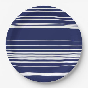 Complexe stripes - blauw papieren bordje