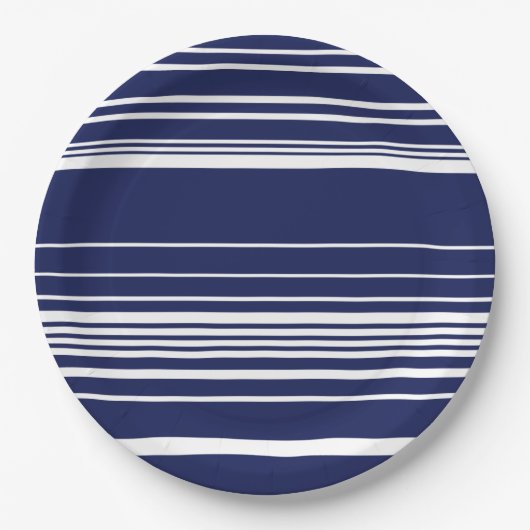 Complexe stripes - blauw papieren bordje (Voorkant)