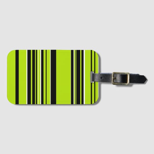 Complexe Stripes - Lime Green Bagagelabel (Voorkant (horizontaal))