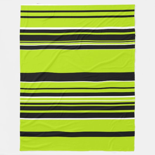 Complexe Stripes - Lime Green Fleece Deken (Voorkant)