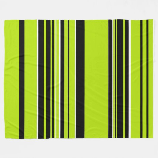 Complexe Stripes - Lime Green Fleece Deken (Voorkant (Horizontaal))