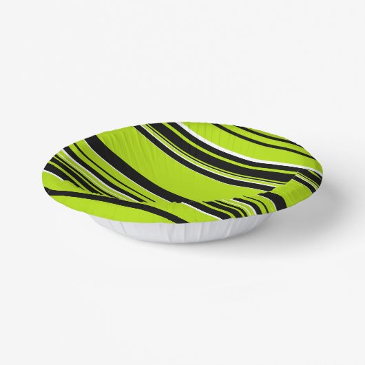 Complexe Stripes - Lime Green Papieren Kommen (Gebogen)