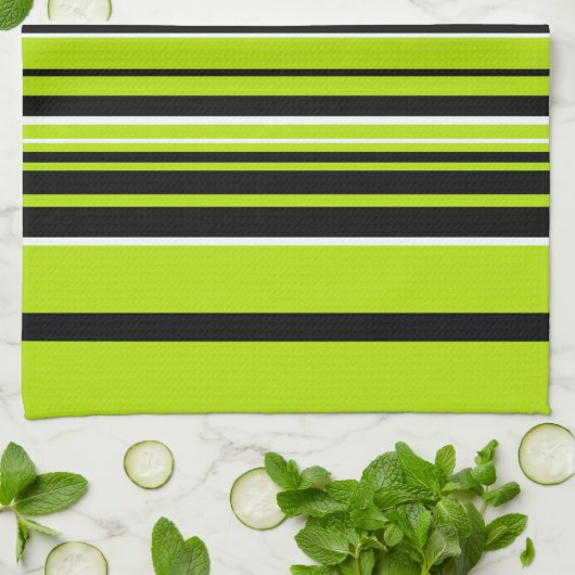 Complexe Stripes - Lime Green Theedoek (Gevouwen)