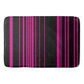 Complexe stripes - magenta en zwart badmat (Voorkant)