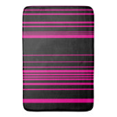 Complexe stripes - magenta en zwart badmat (Voorkant Verticaal)