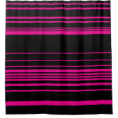 Complexe stripes - magenta en zwart douchegordijn (Voorkant)