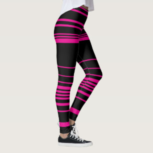 Complexe stripes - magenta en zwart leggings