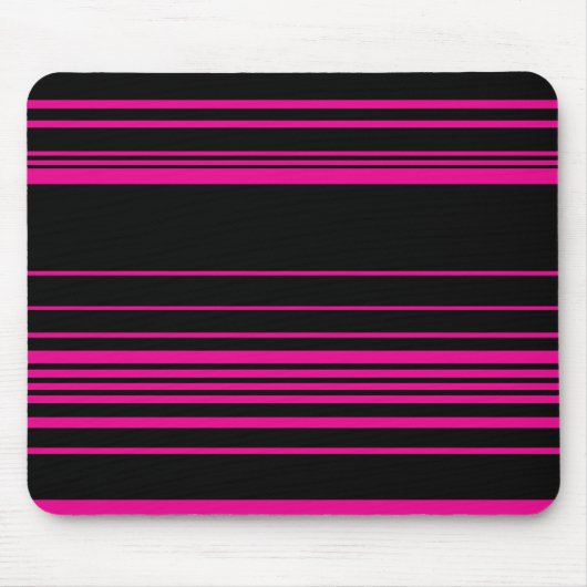 Complexe stripes - magenta en zwart muismat (Voorkant)