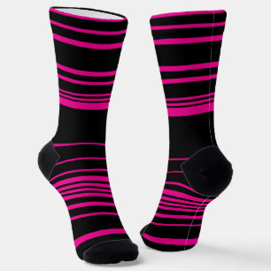 Complexe stripes - magenta en zwart sokken