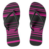 Complexe stripes - magenta en zwart teenslippers (Voetbed)