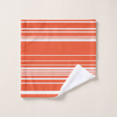 Complexe stripes — Oranje en wit Bad Handdoek (Wasdoekje)