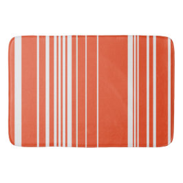 Complexe stripes — Oranje en wit Badmat
