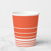 Complexe stripes — Oranje en wit Papieren Bekers (Achterkant)
