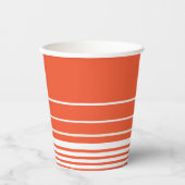 Complexe stripes — Oranje en wit Papieren Bekers (Voorkant)