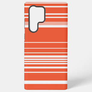 Complexe stripes — Oranje en wit Samsung Galaxy Hoesje