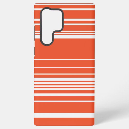 Complexe stripes — Oranje en wit Samsung Galaxy Hoesje (Achterkant)