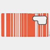 Complexe stripes — Oranje en wit Samsung Galaxy Hoesje (Achterkant horizontaal)