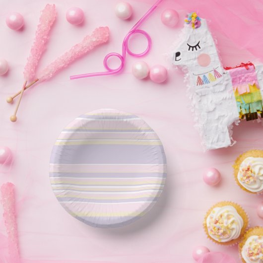 Complexe stripes - Pastel roze, geel en Paars Papieren Kommen (Feest)