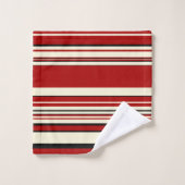 Complexe stripes - Rood en crème Bad Handdoek (Wasdoekje)