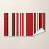 Complexe stripes - Rood en crème Bad Handdoek (Handdoek)