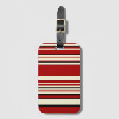 Complexe stripes - Rood en crème Bagagelabel (Voorkant (verticaal))