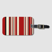 Complexe stripes - Rood en crème Bagagelabel (Voorkant (horizontaal))