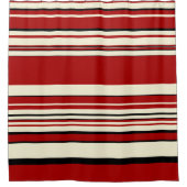 Complexe stripes - Rood en crème Douchegordijn (Voorkant)