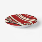 Complexe stripes - Rood en crème Papieren Kommen (Gebogen)
