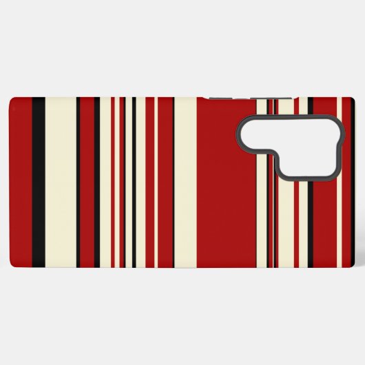 Complexe stripes - Rood en crème Samsung Galaxy Hoesje (Achterkant horizontaal)