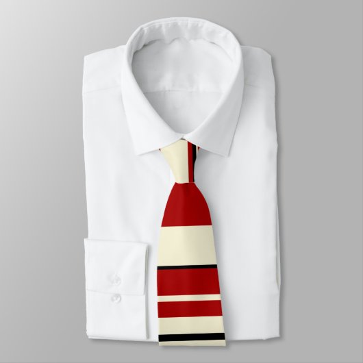 Complexe stripes - Rood en crème Stropdas (Gebonden)
