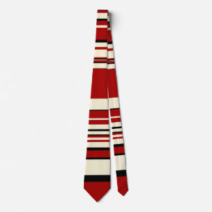 Complexe stripes - Rood en crème Stropdas