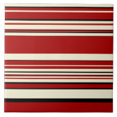 Complexe stripes - Rood en crème Tegeltje (Voorkant)