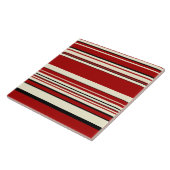 Complexe stripes - Rood en crème Tegeltje (Zijkant)