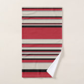 Complexe stripes - Rood, grijs, zwart en bonwit Bad Handdoek (Handdoek)