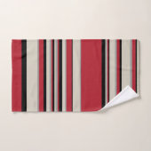 Complexe stripes - Rood, grijs, zwart en bonwit Bad Handdoek (Handdoek)