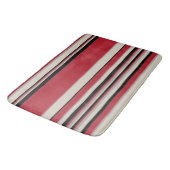 Complexe stripes - Rood, grijs, zwart en bonwit Badmat (Gekanteld)