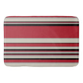 Complexe stripes - Rood, grijs, zwart en bonwit Badmat (Voorkant)