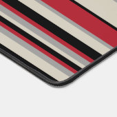 Complexe stripes - Rood, grijs, zwart en bonwit Bureaumat (Hoek)