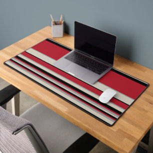 Complexe stripes - Rood, grijs, zwart en bonwit Bureaumat