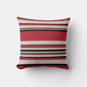 Complexe stripes - Rood, grijs, zwart en bonwit Kussen