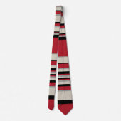 Complexe stripes - Rood, grijs, zwart en bonwit Stropdas (Achterkant)