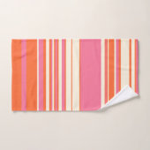 Complexe stripes - Roze, Oranje en crème Bad Handdoek (Handdoek)