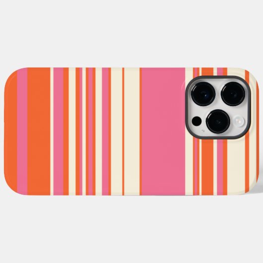 Complexe stripes - Roze, Oranje en crème Case-Mate iPhone Case (Achterkant (horizontaal))