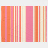 Complexe stripes - Roze, Oranje en crème Fleece Deken (Voorkant (Horizontaal))