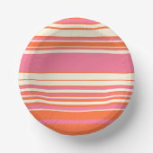 Complexe stripes - Roze, Oranje en crème Papieren Kommen (Voorkant)