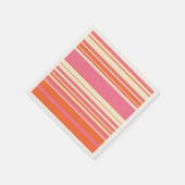 Complexe stripes - Roze, Oranje en crème Servet (Hoek)