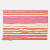 Complexe stripes - Roze, Oranje en crème Theedoek (Horizontaal)