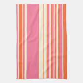 Complexe stripes - Roze, Oranje en crème Theedoek (Verticaal)